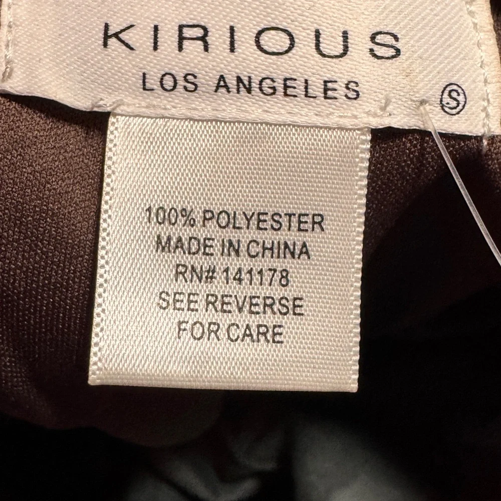 Kirious Brown faux leather crop Top size small_7